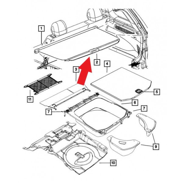 Tampao Cortina Retratil Porta Malas Jeep Grand Cherokee 2015