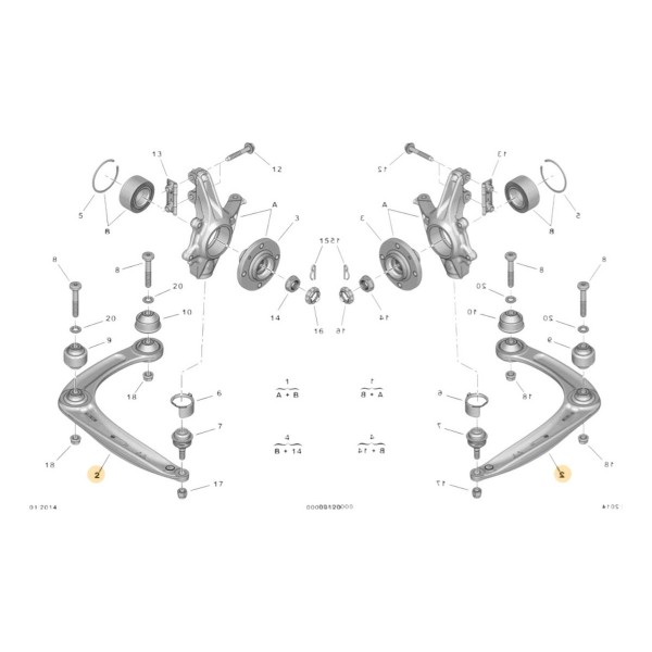 Bandeja Suspensao Dianteira 3008 4008 5008 Ds4 Ds5 Par